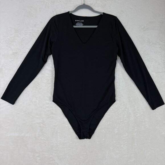 Everlane Tops - Everlane Women L The Long Sleeve Supima Cotton V-Neck Bodysuit Sustainable NWOT